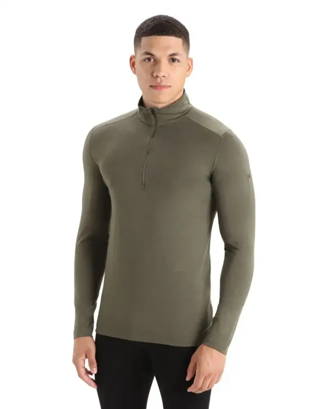 Bluza termoaktywna z merino męska Icebreaker Merino 200 Oasis LS Half Zip - Loden Bezpieczne zakupy