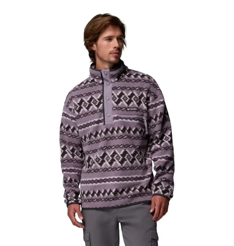 Sprawdź teraz Bluza polarowa męska Columbia Helvetia™ II Printed Half Snap Fleece - Shale Purple Knitknot