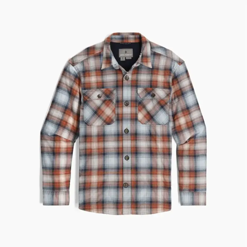 Koszula męska Royal Robbins Snowcap Lined Flannel L/S - Steel Blue Tioga Pld Nowy