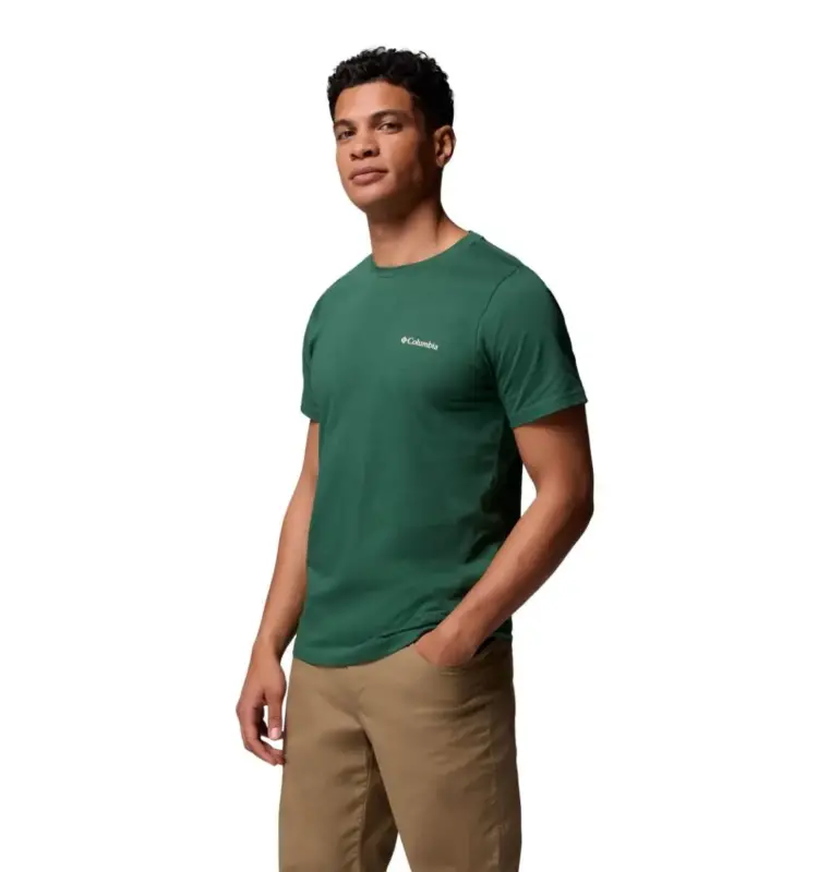 Wysoka jakość T-shirt bawełniany męski Columbia Rapid Ridge™ Back Graphic Tee II - Rain Forest