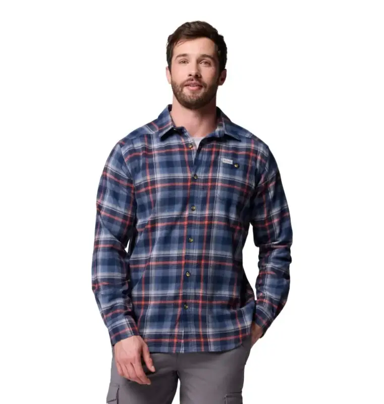 Koszula bawełniana męska Columbia Cornell Woods™ Flannel L/S Shirt - Coll Navy Backland Premium