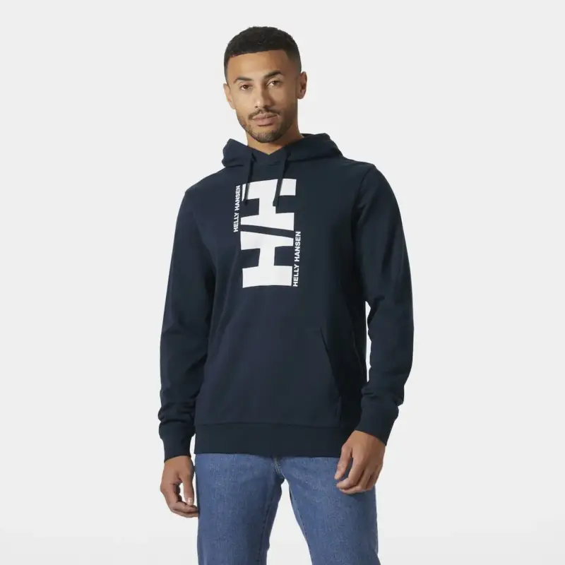 Bluza bawełniana męska Helly Hansen Core Graphic Hoodie - Navy Hit sprzedaży