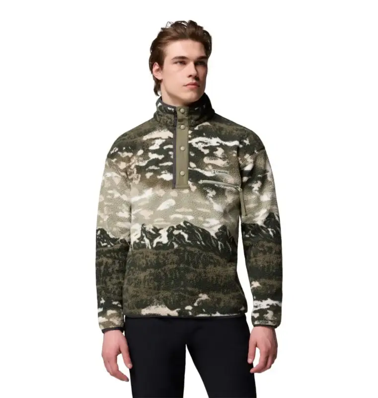 Bluza polarowa męska Columbia Helvetia™ II Printed Half Snap Fleece - Safari Sisters Bezpieczne zakupy