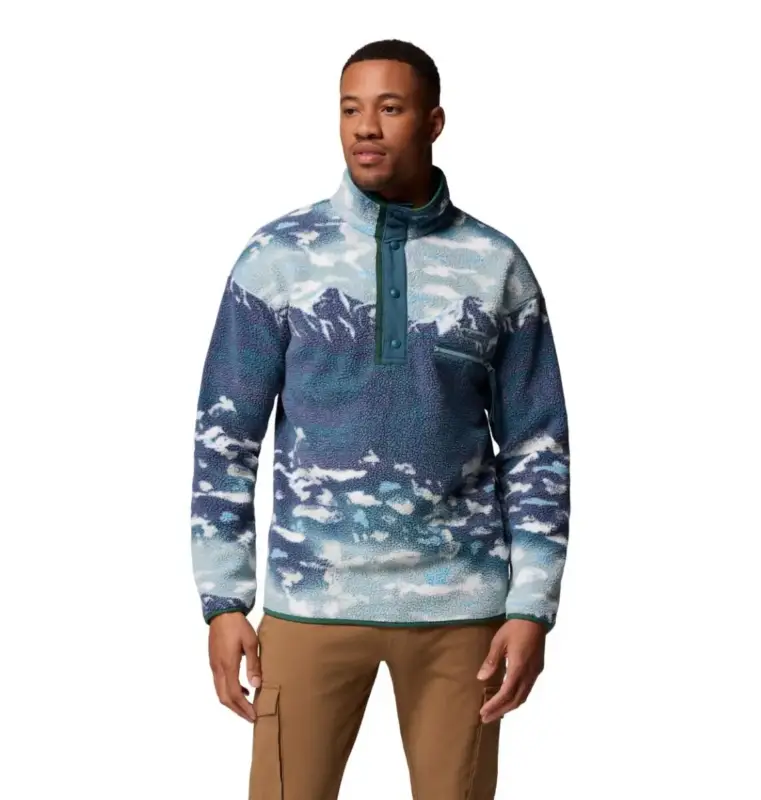 Bluza polarowa męska Columbia Helvetia™ II Printed Half Snap Fleece - Crushed Blue Zniżka