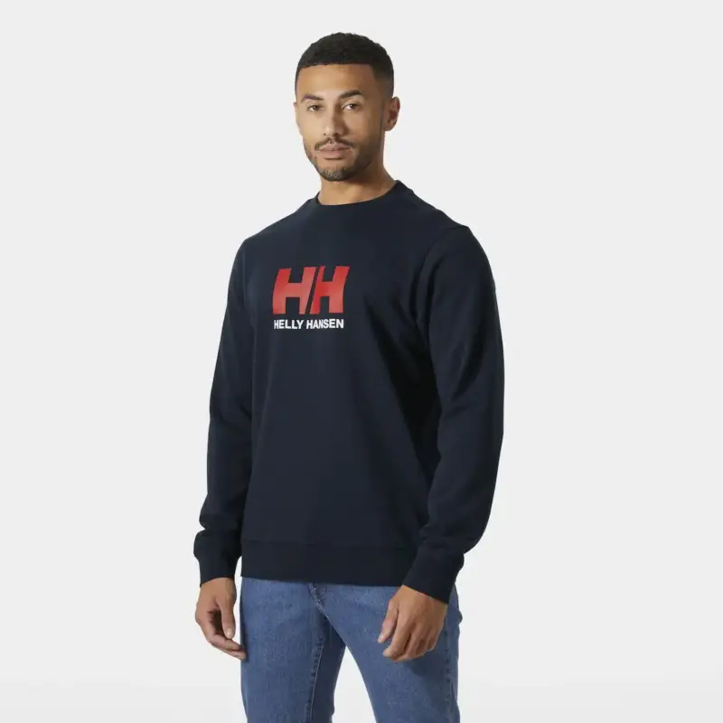 Bestseller Bluza bawełniana męska Helly Hansen Logo Crew Sweatshirt - Navy