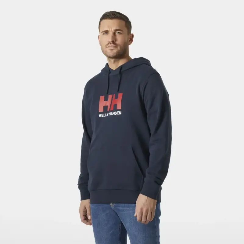 Bluza bawełniana męska Helly Hansen Logo Hoodie - Navy Tylko do końca tygodnia
