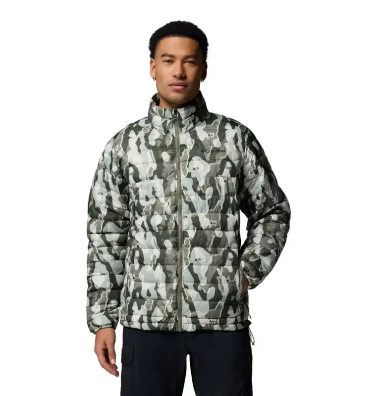 Szybka dostawa Kurtka ocieplana męska Columbia Powder Lite™ II Printed Jacket - Stone Green Treebark Print