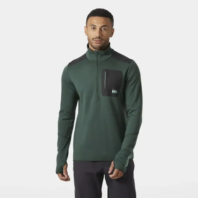 Obniżka ceny Bluza z merynosa męska Helly Hansen Lifa® Merino Wool Midlayer Half Zip - Jungle Green