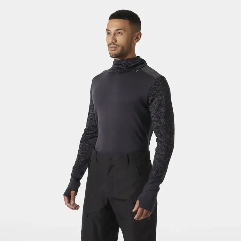 Bluza termoaktywna z merino męska Helly Hansen Lifa Merino Midw Blc Hoodie - Black Grape Zamów dziś
