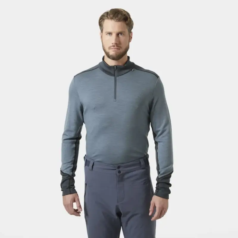 Do wyczerpania zapasów Bluza termoaktywna z merynosa męska Helly Hansen Lifa Merino Midweight 1/2 Zip - Washed Navy