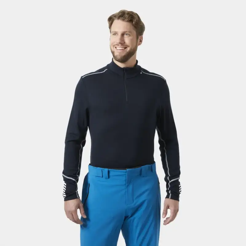Bluza termoaktywna z merynosa męska Helly Hansen Lifa Merino Midweight 1/2 Zip - Navy Ostatnie sztuki