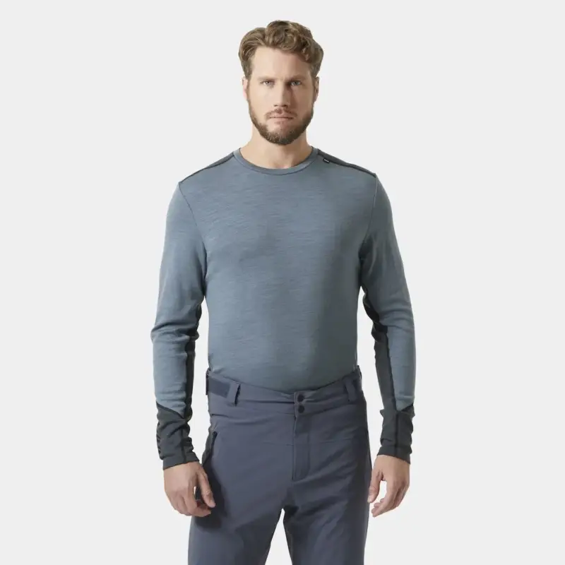 Bluza termoaktywna z merino męska Helly Hansen Lifa Merino Midweight Crew - Washed Navy Super okazja