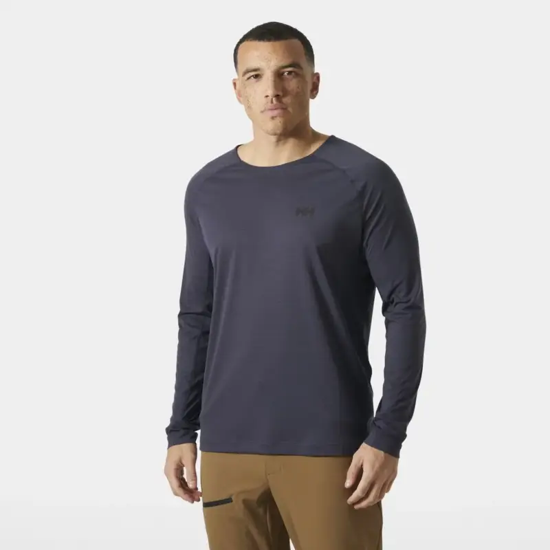 Bluza szybkoschnąca męska Helly Hansen Trail Long Sleeve T-shirt - Black Grape Tani