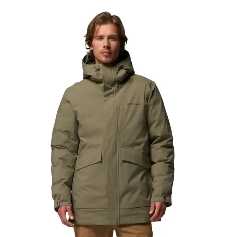 Darmowy zwrot Kurtka puchowa męska Columbia Street Heights™ Parka - Stone Green