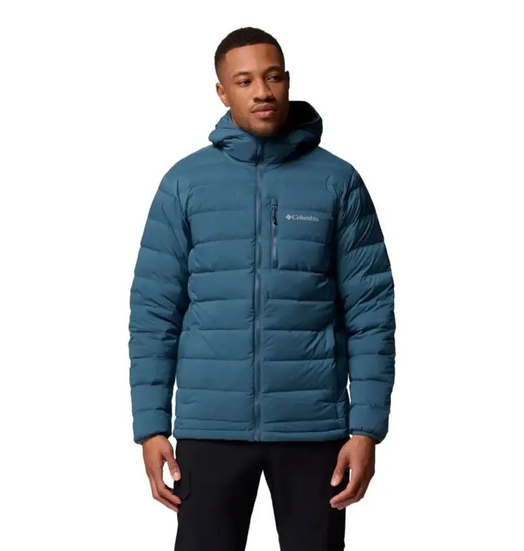 Popularny Kurtka puchowa męska Columbia Drift Peak™ Stretch Down Hooded Jacket - Everblue
