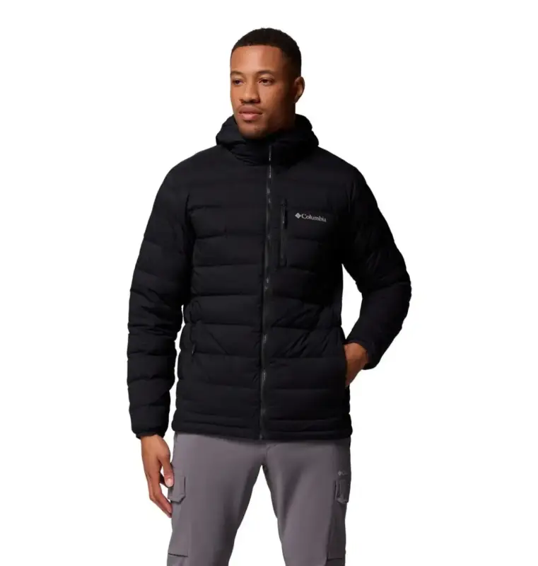 Kurtka puchowa męska Columbia Drift Peak™ Stretch Down Hooded Jacket - Black Łatwy zwrot