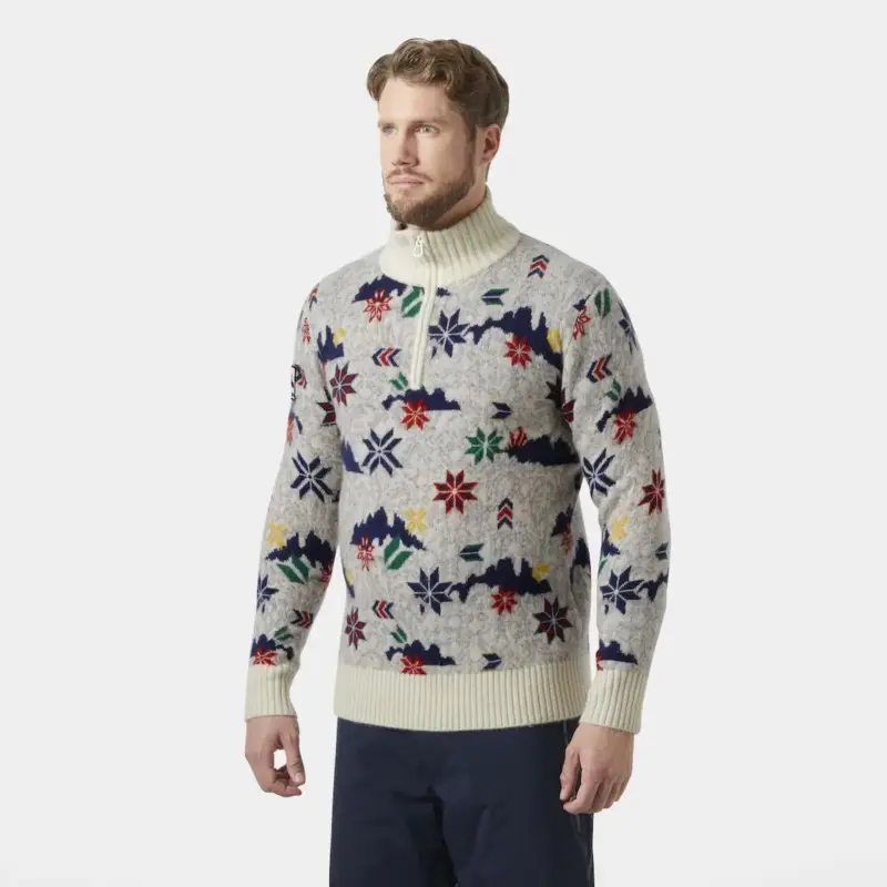 Sweter wełniany męski Helly Hansen Arctic Icelander ½ Zip - White Olympics Nie przegap
