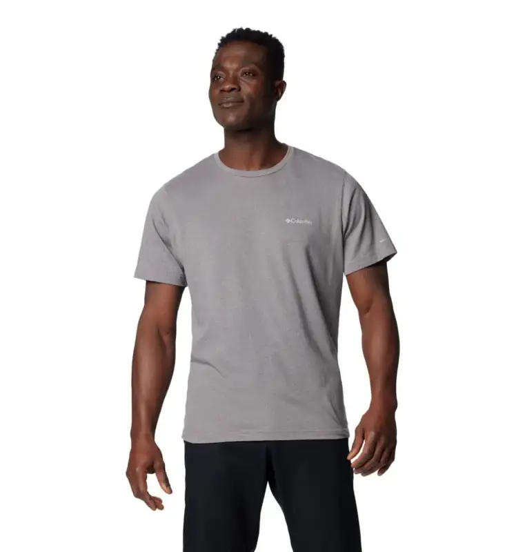 T-shirt szybkoschnący męski Columbia Thistletown Hills™ SS - City Grey Heather Łatwy zwrot