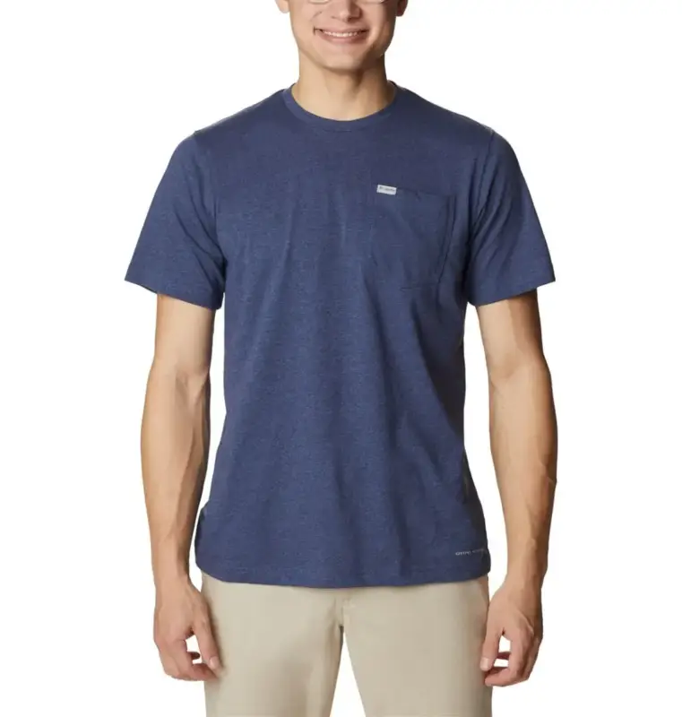 Koszulka szybkoschnąca męska Columbia Thistletown Hills™ Pocket Tee - Dark Mountain Heather Okazja
