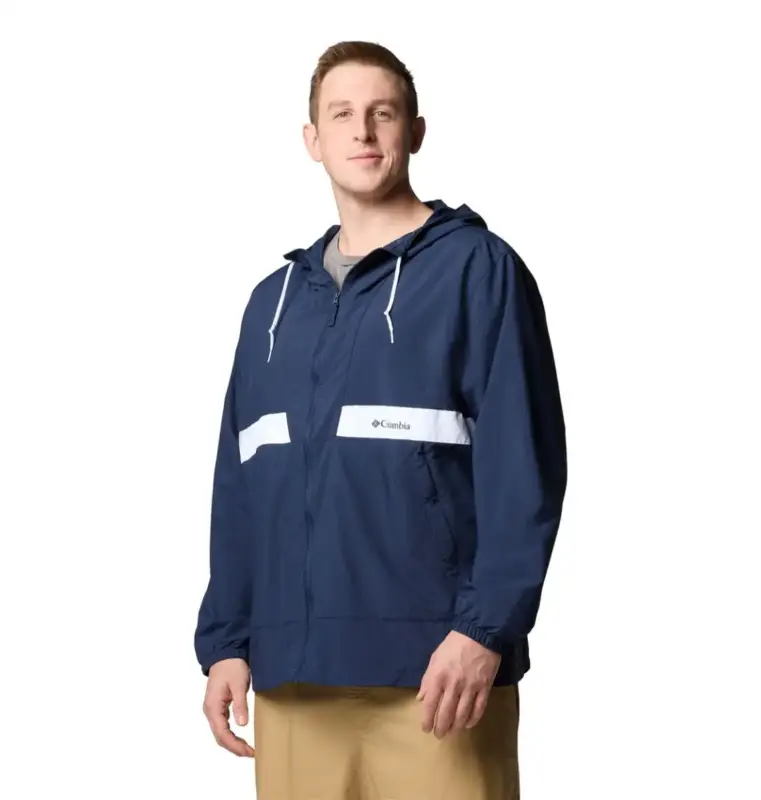 Wybór klientów Wiatrówka męska Columbia Spire Valley™ Hooded Windbreaker Nadrozmiar - Collegiate Navy, White