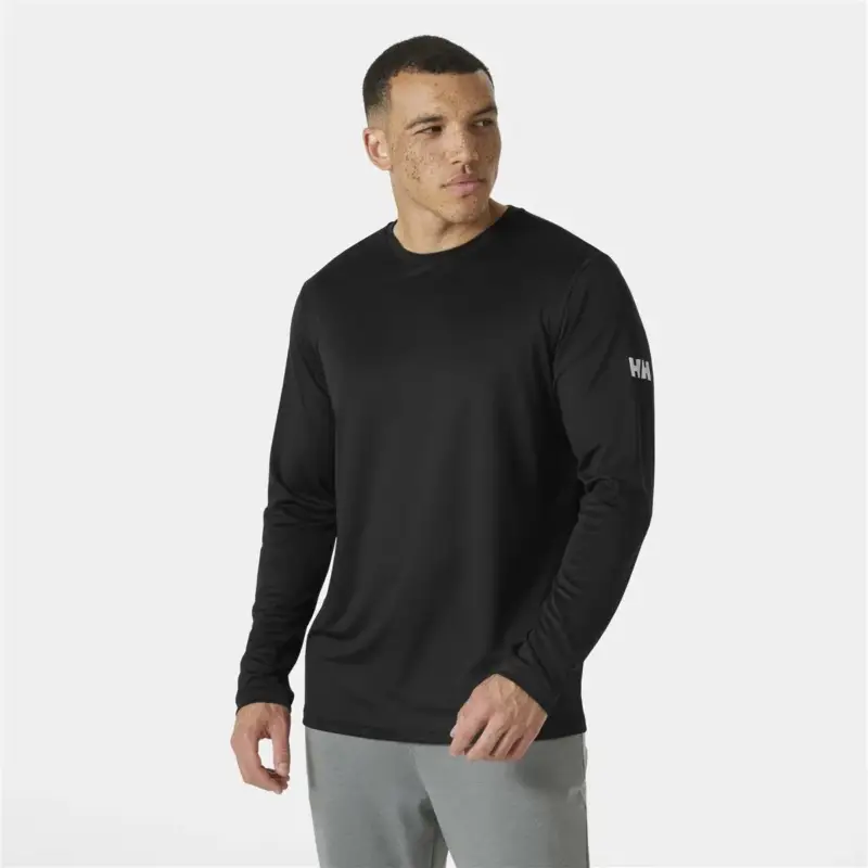 Nie przegap Bluza z filtrem UV męska Helly Hansen HH Tech Crew Long Sleeve 2.0 - Ebony