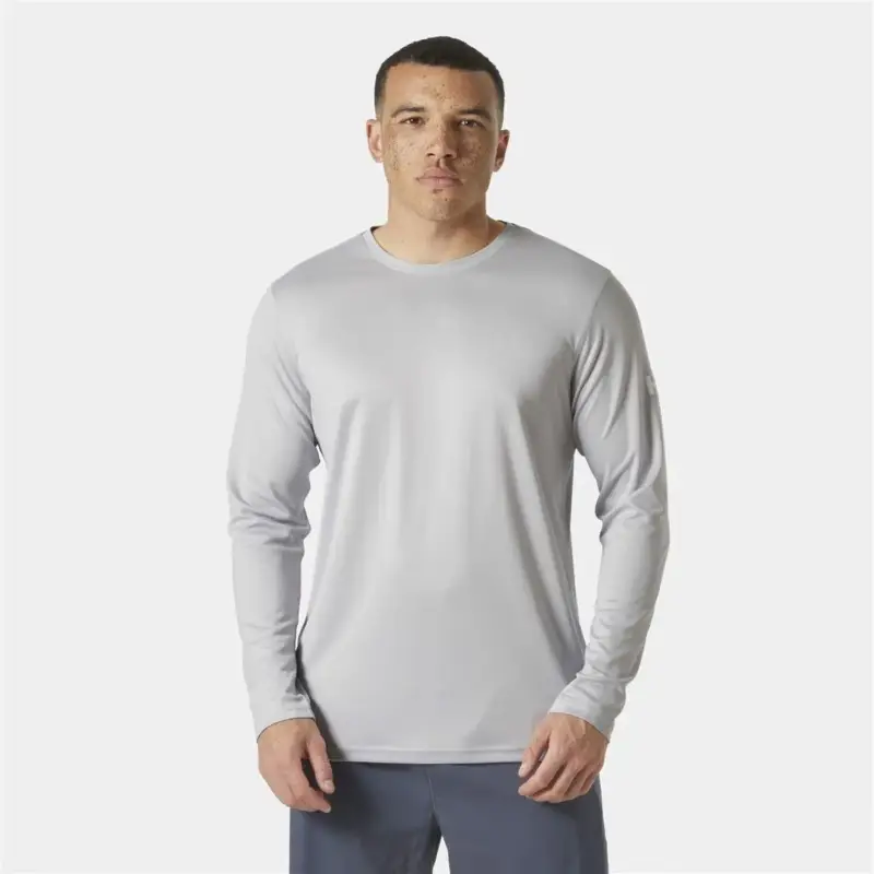 Bluza z filtrem UV męska Helly Hansen HH Tech Crew Long Sleeve 2.0 - Grey Fog Cena promocyjna