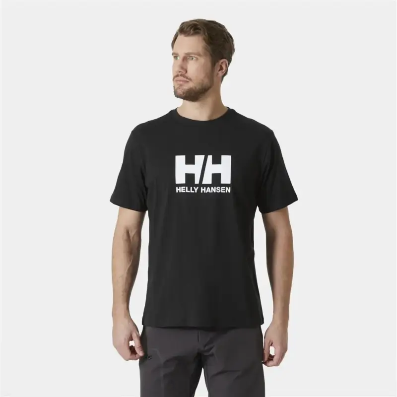 Koszulka bawełniana męska Helly Hansen HH Logo T-Shirt 3.0 - Black Najlepsza cena
