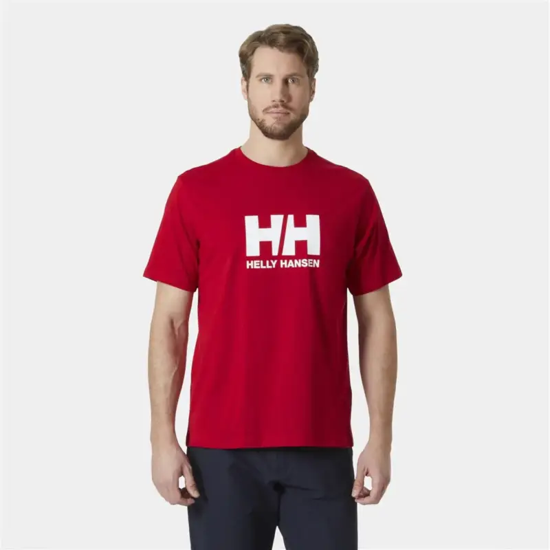 Koszulka bawełniana męska Helly Hansen HH Logo T-Shirt 3.0 - Red Rabat