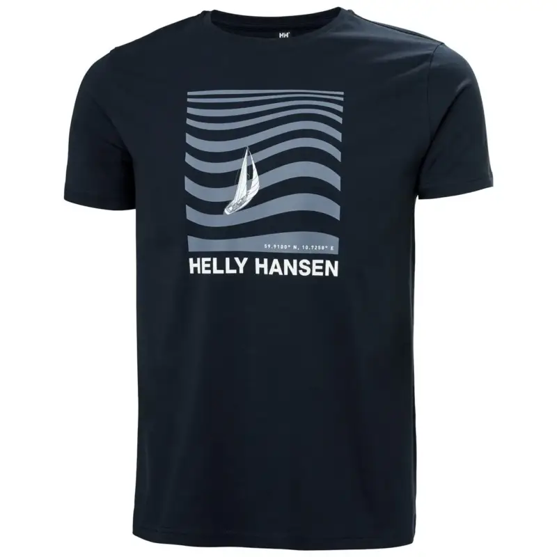 Koszulka bawełniana męska Helly Hansen Shoreline T-Shirt 3.0 - Navy Wyprzedaż