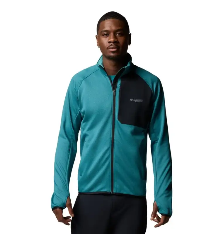 Polar męski Columbia Triple Canyon™ Grid Fleece Full Zip II - River Blue, Black Wysoka jakość