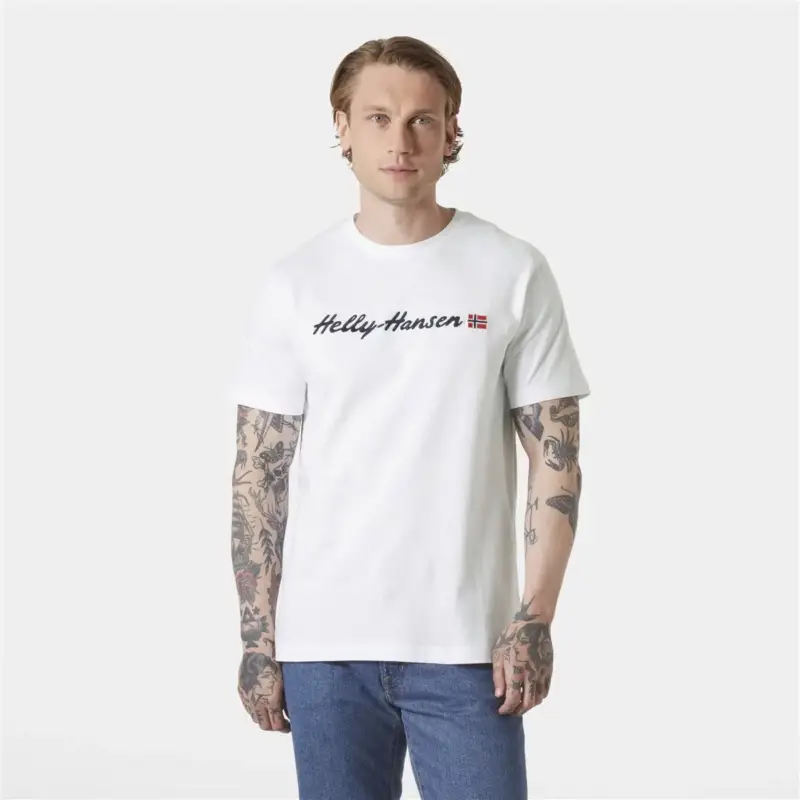 Szybka dostawa Koszulka bawełniana męska Helly Hansen Core Graphic T 2.0 - White