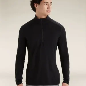Bluza termoaktywna z merino męska Icebreaker Merino 200 Oasis LS Half Zip - Black Dostępne od ręki