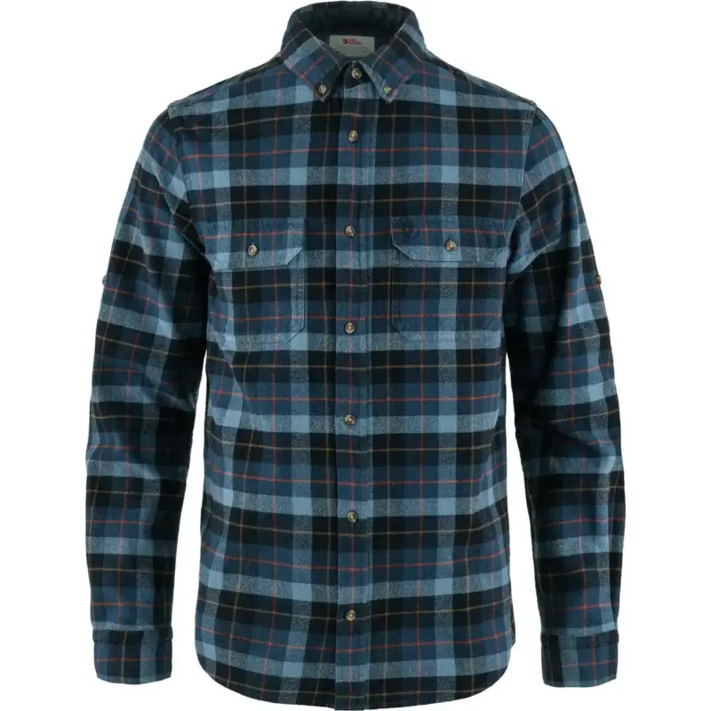 Koszula flanelowa męska Fjallraven Singi Heavy Flannel Shirt - Dark Navy/Indigo Blue Ograniczona ilość