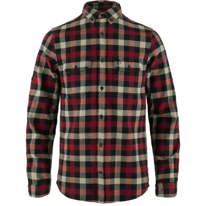 Koszula flanelowa męska Fjallraven Skog Shirt - Dark Navy/Red Ekspresowa dostawa