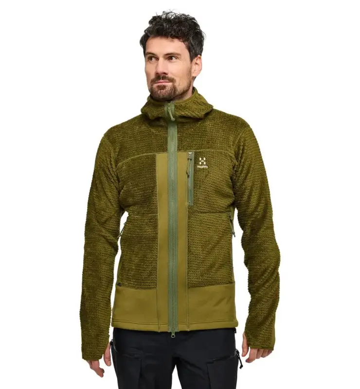 Bluza techniczna męska Haglofs Vassi Mid Hood - Olive Green Tani