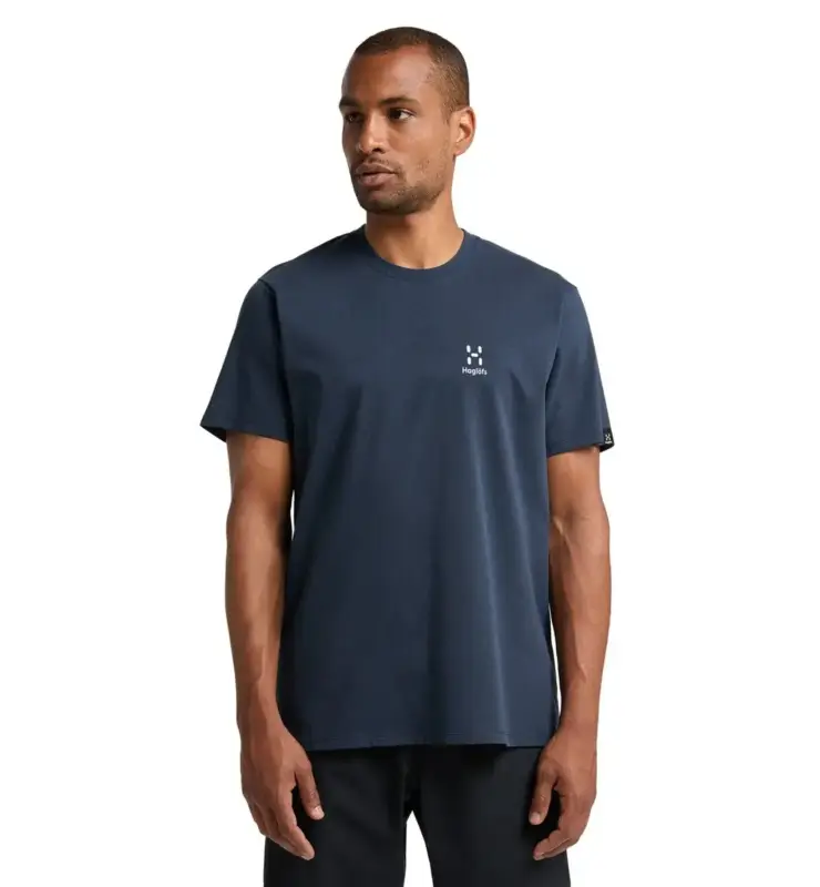 Wyprzedaż Koszulka bawełniana męska Camp Tee Haglofs - Tarn Blue Solid