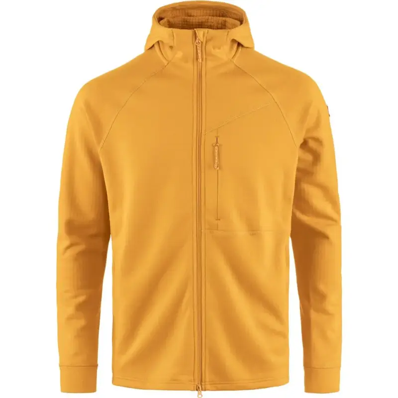 Ostatnie sztuki Bluza szybkoschnąca męska Fjallraven Abisko Grid Fleece Hoodie - Mustard Yellow