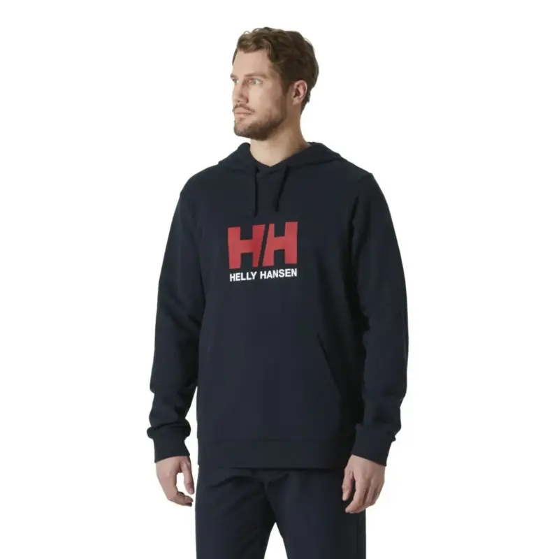 Bluza bawełniana męska Helly Hansen Logo Hoodie - Navy Darmowy zwrot