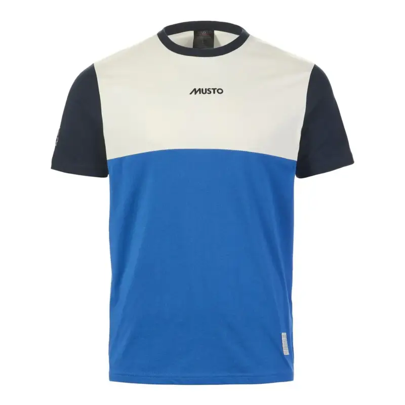 Taniej Koszulka bawełniana męska Musto 64 Short-Sleeve - Aruba Blue
