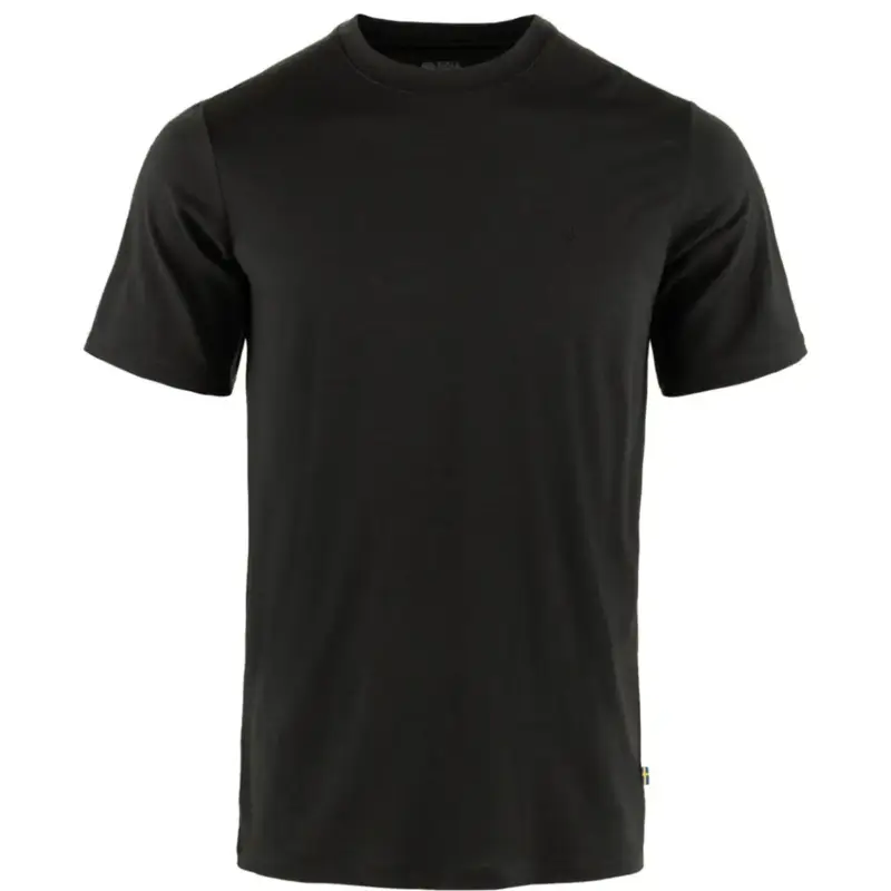 T-Shirt wełniany męski Fjallraven Abisko Wool SS - Black Dodaj do koszyka