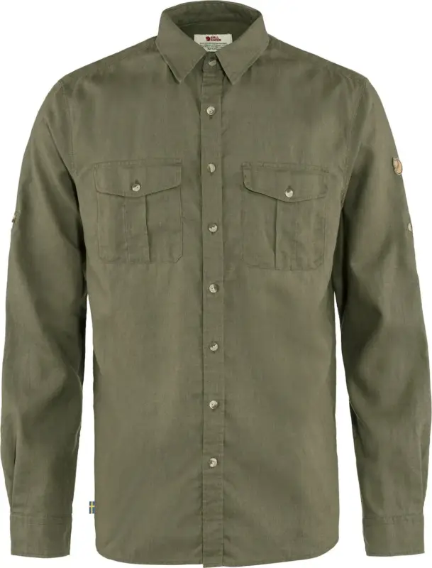 Zamów teraz Koszula trekkingowa męska Fjallraven Övik Travel SHIRT LS - Green