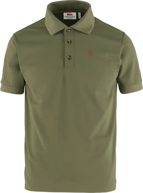 Koszulka szybkoschnąca polo męska Fjallraven Crowley Piqué Shirt - Light Olive Ostatnia szansa