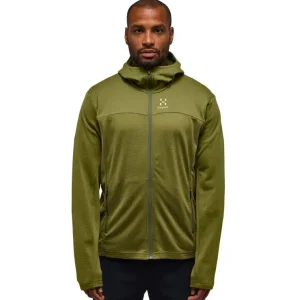 Bluza techniczna męska Haglofs Lark Mid Hood - Olive Green Łatwy zwrot