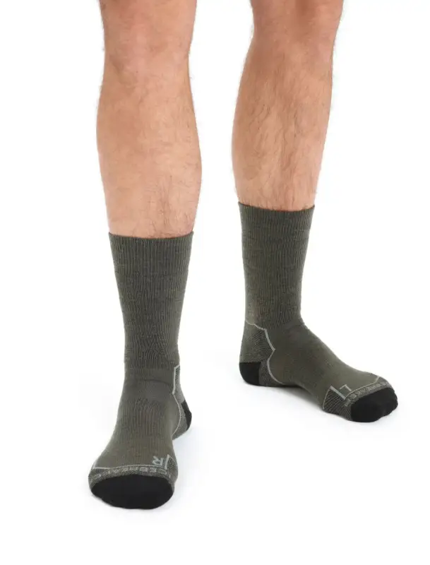 Skarpety męskie Icebreaker Merino Hike+ Medium Crew - Loden/Black Bezpieczne zakupy