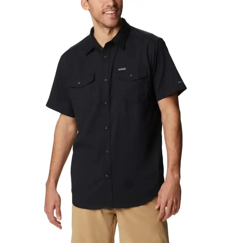 Koszula szybkoschnąca męska Columbia Utilizer™ II Solid S/S Shirt - Black Wyprzedaż