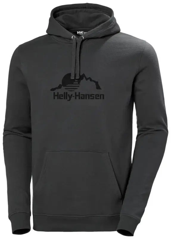 Nowy Bluza bawełniana męska Helly Hansen NORD GRAPHIC PULL OVER HOODIE - Ebony