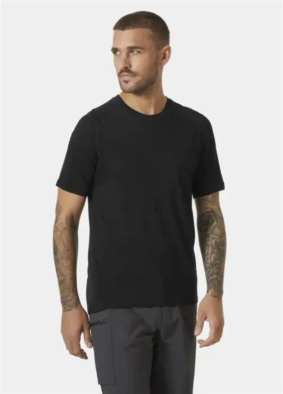 Niska cena Koszulka termoaktywna męska Helly Hansen DURAWOOL T-SHIRT - Black