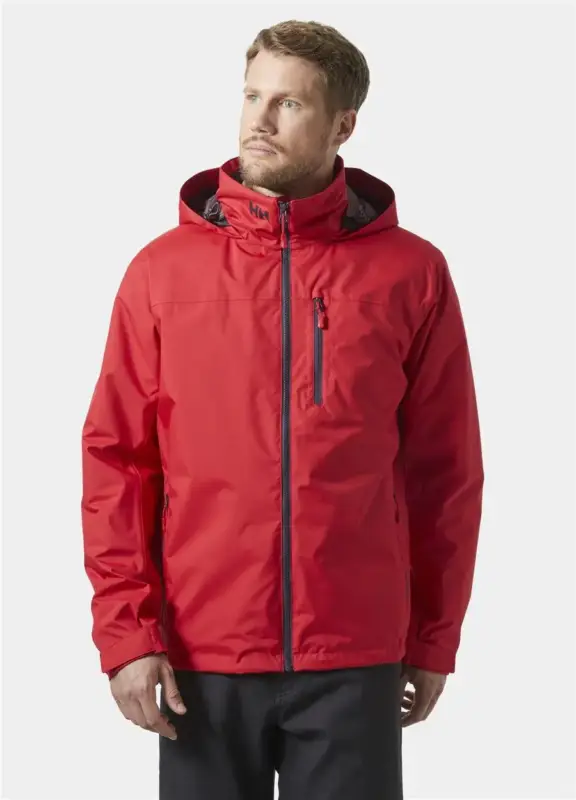 Kurtka żeglarska męska Helly Hansen CREW HOODED MIDLAYER JACKET 2 - Red Tylko do końca tygodnia