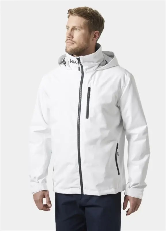 Taniej Kurtka żeglarska męska Helly Hansen CREW HOODED MIDLAYER JACKET 2 - White