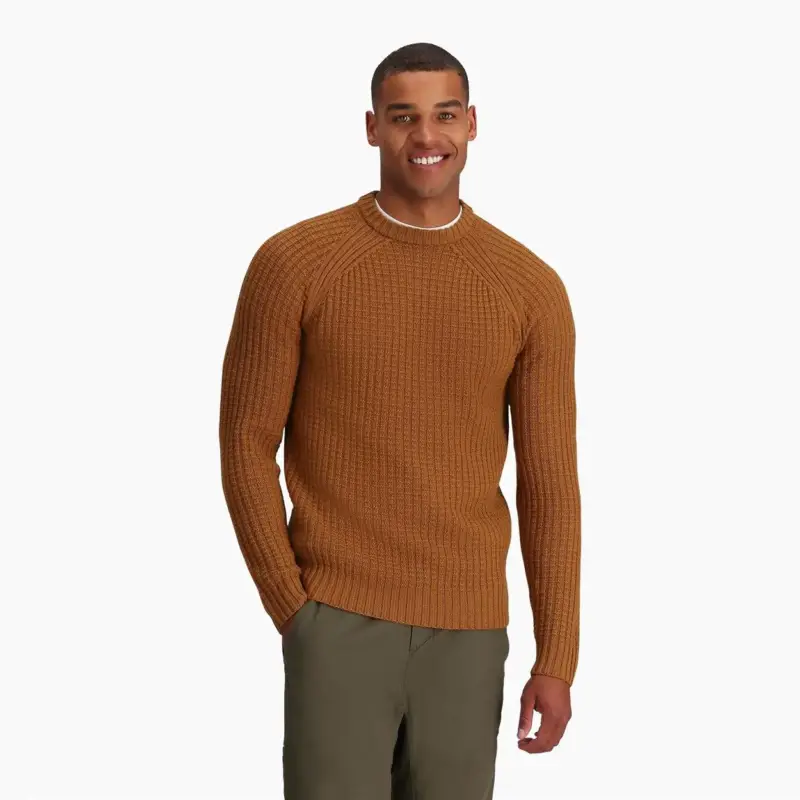 Rabat Sweter wełniany męski Royal Robbins Westlands Crew - Caramel